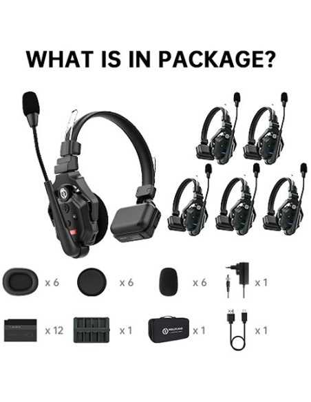 Hollyland Solidcom C1-6S sistema intercom wireless full duplex con 6 cuffie