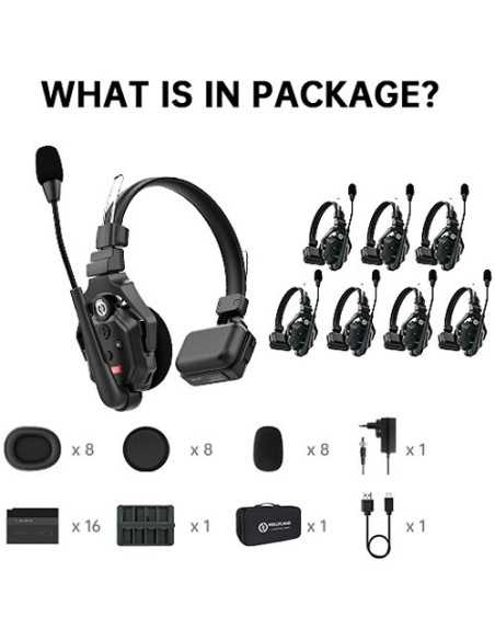 Hollyland Solidcom C1-8S sistema intercom wireless full duplex con 8 cuffie