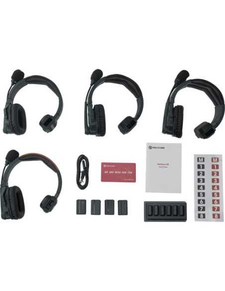 Hollyland Solidcom SE 4S Sistema di interfono auricolare a doppia cuffia per 4 persone (2,4 GHz-Global version)