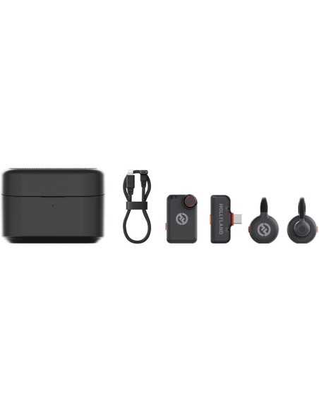 Hollyland LARK M2S Combo Sistema di microfono wireless per 2 persone per telecamere e dispositivi mobili (2,4 GHz)