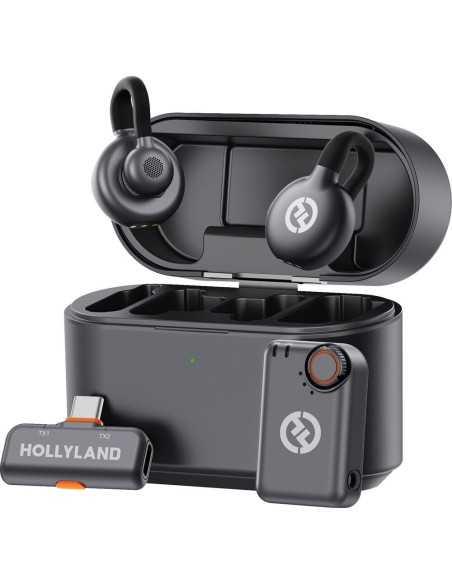 Hollyland LARK M2S DUO Sistema di microfono wireless per 2 persone con connettore USB-C per dispositivi mobili (2,4 GHz)