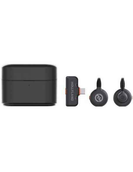 Hollyland LARK M2S DUO Sistema di microfono wireless per 2 persone con connettore USB-C per dispositivi mobili (2,4 GHz)