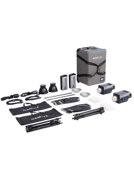 Nanlite FC-500B 2-Light Trolley Case Kit con Light Stand