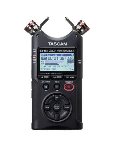 TASCAM DR-40X 4-Channel / 4-Track Portable Audio Recorder and USB Interface with Adjustable Mic