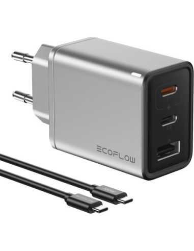 EcoFlow Caricabatterie GaN Rapid 65W con cavo da 100W a 3 porte