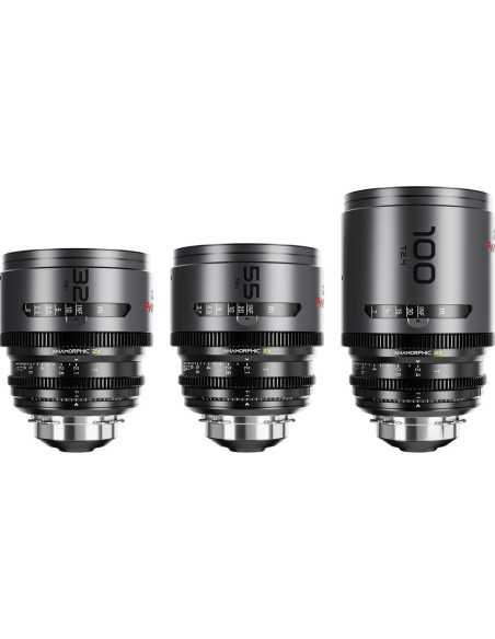 DZOFilm 2x anamorphic Prime B set 32/55/100mm T2.1 -Rivestimento Neutro- Attacco PL e EF (metri)
