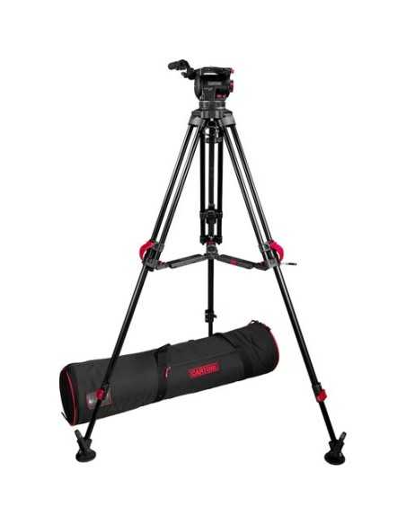 Cartoni FOCUS 10 2-St Alu Red Lock (Testa HF1000, treppiede T631/2, sacca C107)
