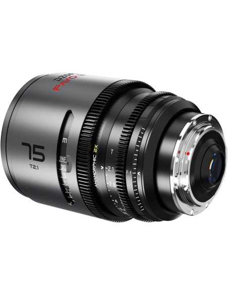 DZOFilm Obiettivo 2x anamorphic Prime 75mm T2.1-Rivestimento Neutro- Attacco PL e EF (Metri)