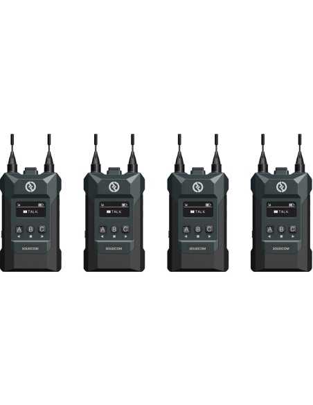 Hollyland Solidcom M1 Full-Duplex Wireless Intercom Solution (4 Beltpacks)