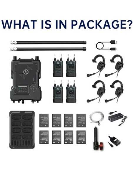 Hollyland Solidcom M1 Full-Duplex Wireless Intercom Solution (4 Beltpacks)