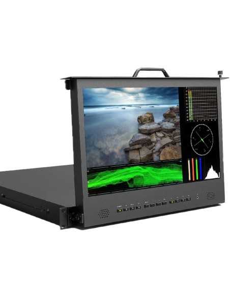 Neway 17.3" 1RU Pull-out IPS Rack 1U Mount Monitor SDI e HDMI