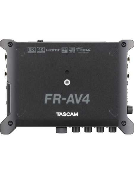 TASCAM FR-AV4 4-Channel 32-Bit Float Field Recorder con Mixer, Timecode, e HDMI Sync