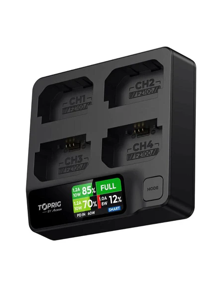 Accsoon TopRig 100W 4-Bay NP-FZ100 Fast Charger
