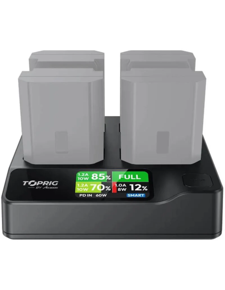Accsoon TopRig 100W 4-Bay NP-FZ100 Fast Charger
