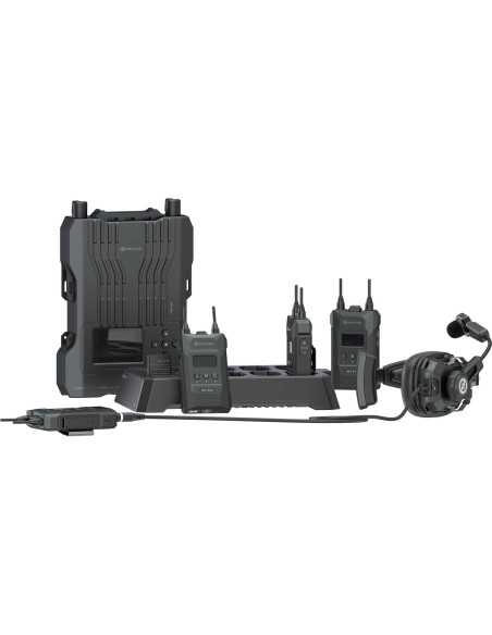 Hollyland Solidcom M1 Pro Full-Duplex Sistema interfono wireless con 4 beltpack e cuffie monoauricolare