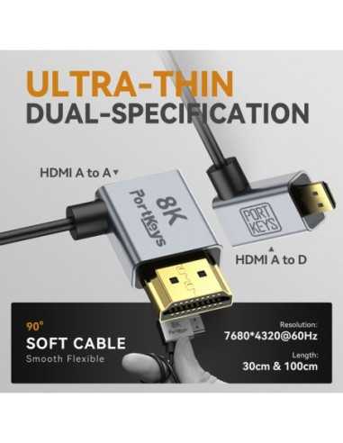 Portkeys Cavo 8K HDMI A - Micro - 100cm