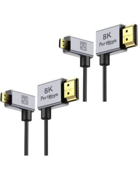 Portkeys Set cavi 8K HDMI A - Micro (30CM e 100CM)