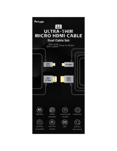 Portkeys Set cavi 8K HDMI A - Micro (30CM e 100CM)