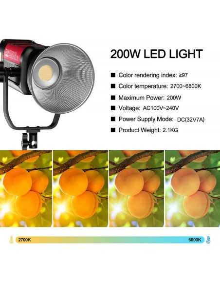 GVM Pro SD200B Bi-Color LED Video Spotlight COB Monolight