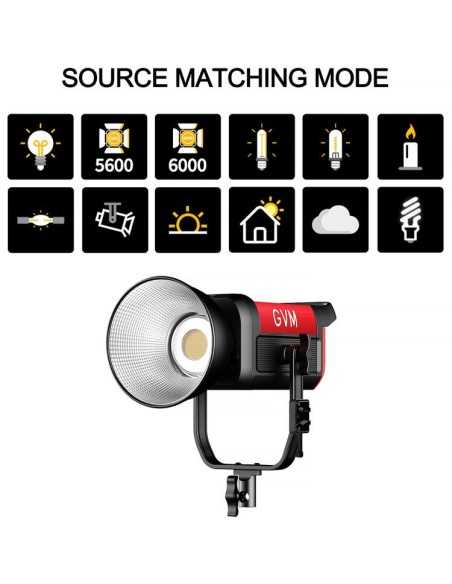 GVM Pro SD200B Bi-Color LED Video Spotlight COB Monolight con Softbox