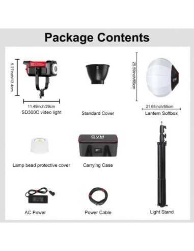 GVM Pro SD300C RGB & Bi-Color Monolight con...