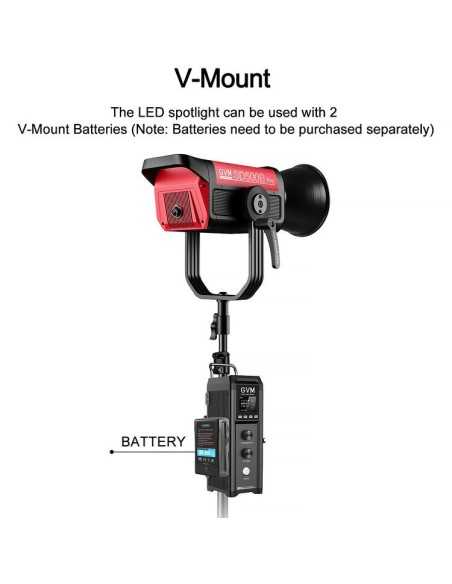 GVM Pro SD500B COB Bi-Color Video LED Monolight (V-Mount) con Softbox