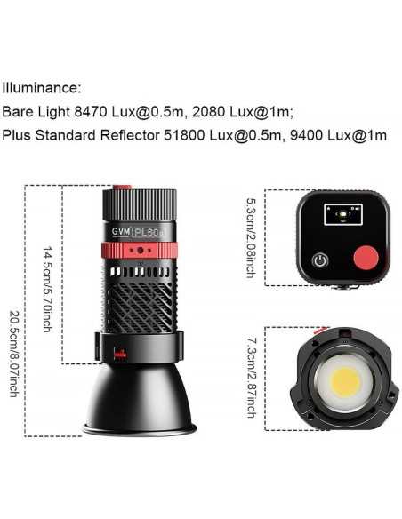 GVM 60W Bi-Color Luce Led portatile- 3 Luci
