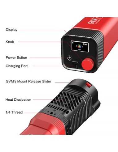 GVM 60W RGB Luce Led Portatile con batteria...