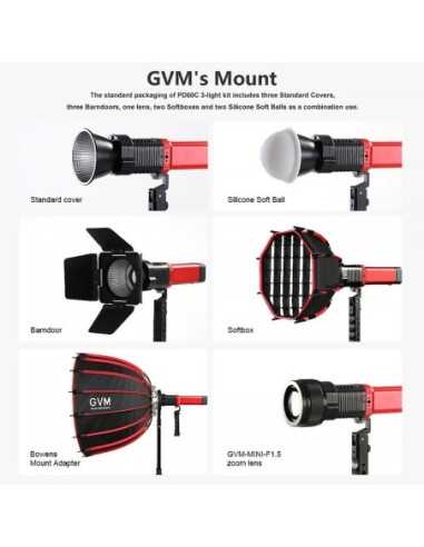 GVM 60W RGB Luce Led Portatile con batteria...