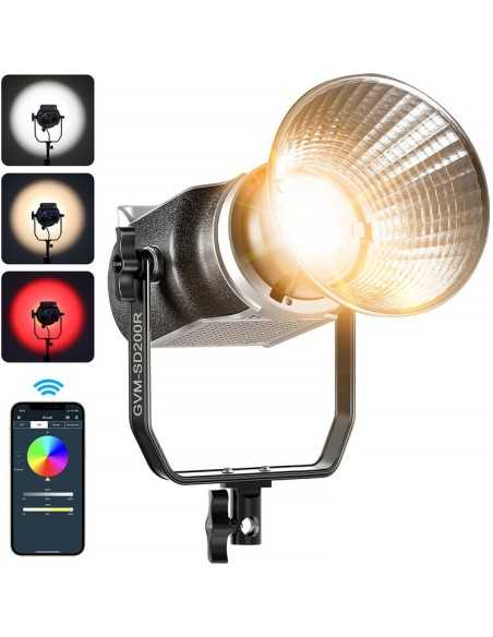 GVM RGB & Bi-Color LED Studio Video Spotlight SD200R con Lantern Softbox