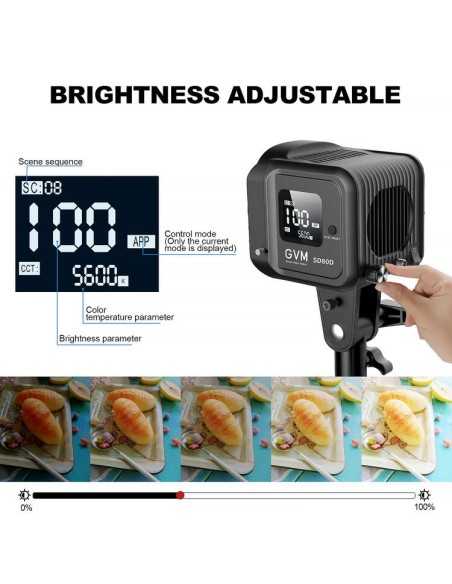 GVM SD80D Bi-Color LED Studio Video Spotlight