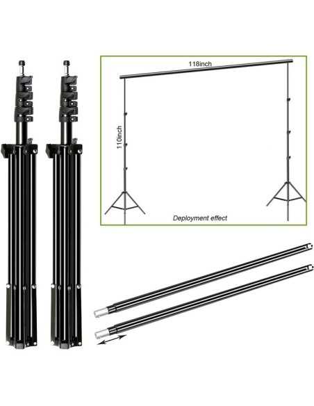 GVM Kit 4 luci P80S 80W High power 4 con Softbox ombrello e sistema di supporto sfondo