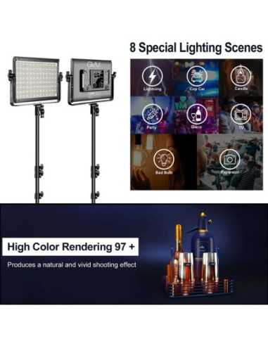 GVM Kit 2 luci 1000D RGB LED Studio Video Light...