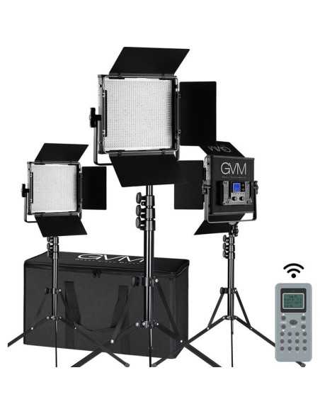 GVM Kit con 3 luci 896S Bi-Color LED