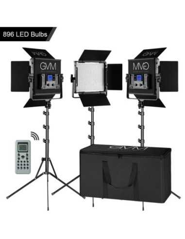 GVM Kit con 3 luci 896S Bi-Color LED
