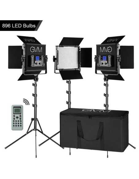 GVM Kit con 3 luci 896S Bi-Color LED