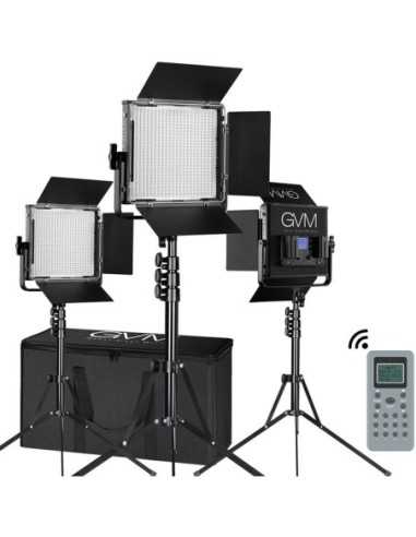 GVM Kit 3 luci 672S-B Bi-Color LED Video Black