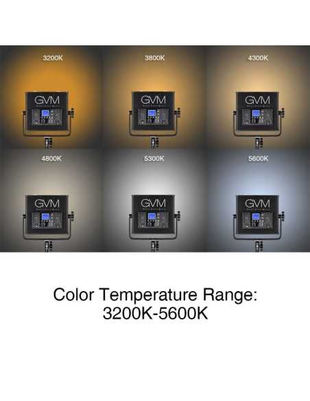 GVM Kit 3 luci 672S-B Bi-Color LED Video Black