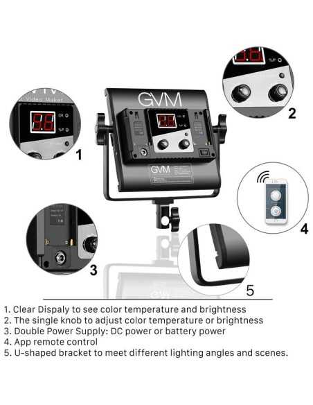 GVM Kit 3 luci 560AS Bi-Color LED