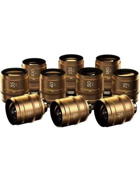 DZOFilm Arles Lustre 14/21/25/35/40/50/75/100/135/180mm(PL-Gold Case-Metric)