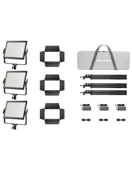 Godox LP1200Bi K3 Black Litemons Bi-color LED Light Panel 3-light kit