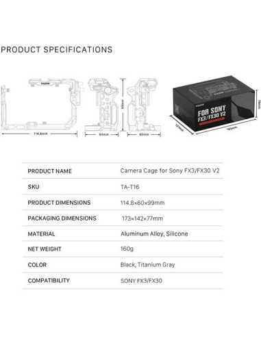 Tilta Camera Cage Basic Kit v2 for Sony FX3 & FX30