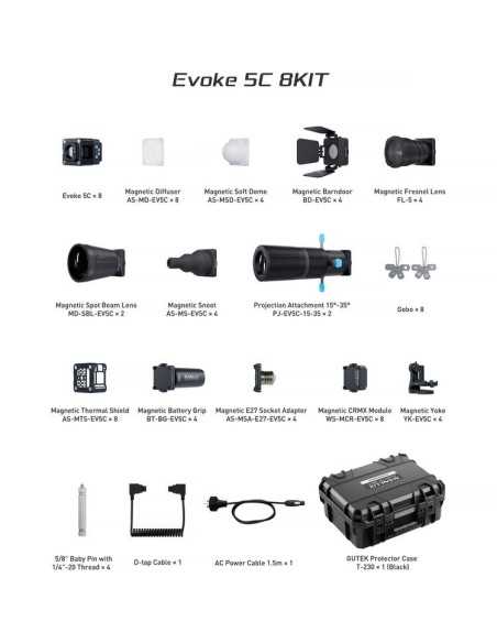 Nanlite EVOKE 5C Evoke 5C Led Full Color Spot Light 8 Kit