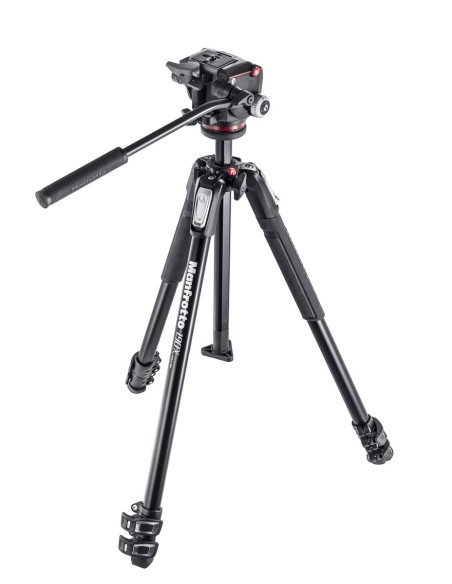 Manfrotto Kit serie 190 a 3 sezioni, con testa foto/video fluida
