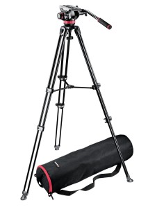 Manfrotto 755XB Treppiede In Alluminio Con Base Livellante 50mm Per Video E Fotocamere Leggere