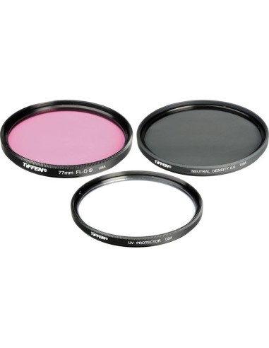 Tiffen 49mm Video Intro (DLX 3 Filter) Kit (UV Protector, ND 0.6, FLD Filters & 4 Pocket Pouch)