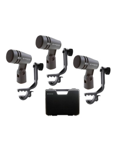Sennheiser e 604 Drum Set Mini valigetta in plastica completa di 3 microfoni e 604 + 3 supporti MZH 604