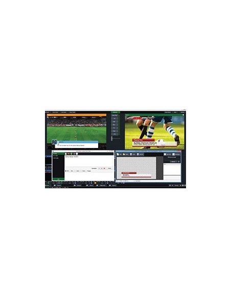 vMix 4K software (1000 inputs, 1920x1080 resolution, recording, streaming, fullscreen output, external output, video list, vMix 