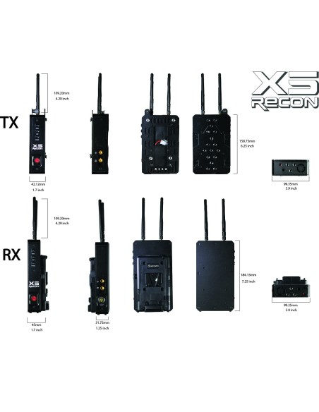 Switronix Recon X5 HD-SDI Modular Wireless TX/RX System con V-Mount