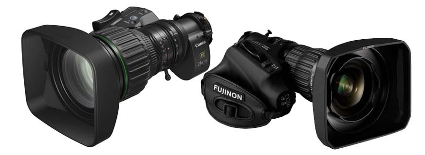Ottiche Broadcast 2/3" HD e 4K B4 Extender Digital Full Servo Fujinon e Canon